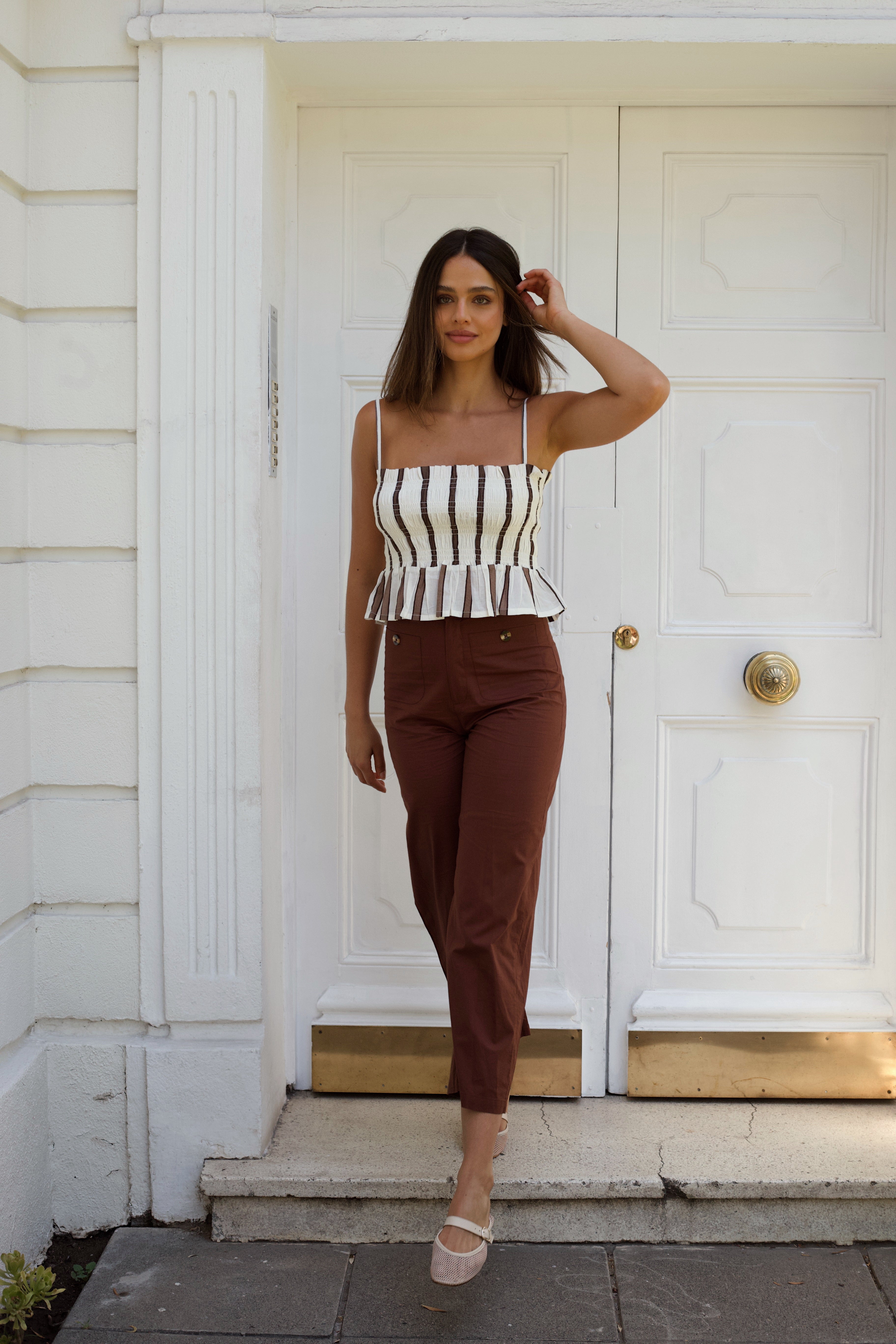 Top Ibiza - Rayas brown