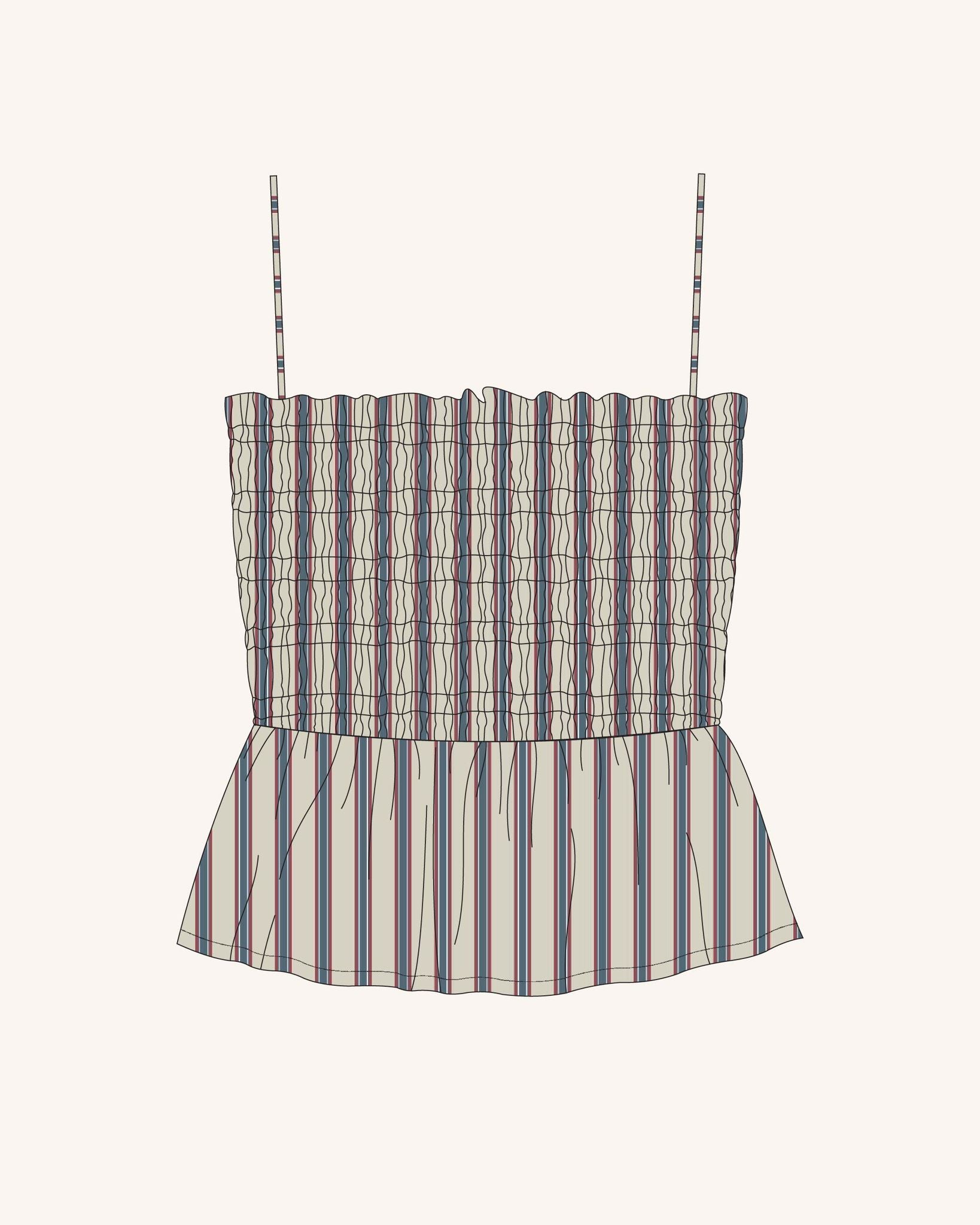 Top Ibiza - Rayas blue