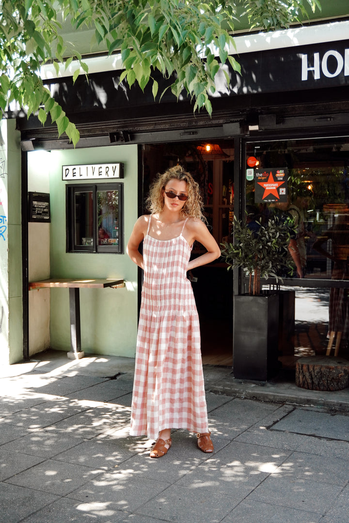 Vestido pliegues - Vichy