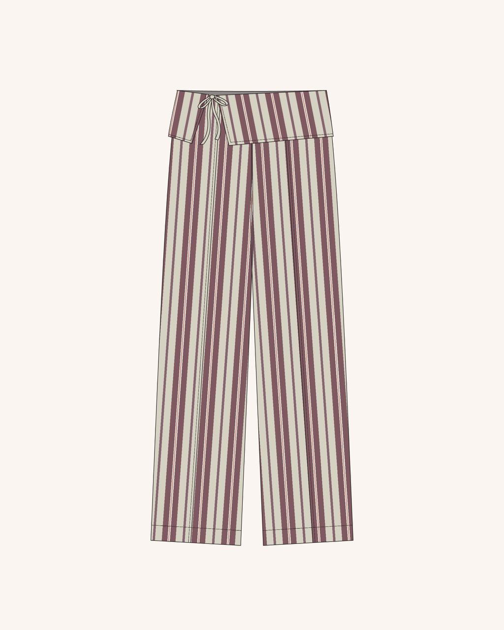 Pantalón Siena - Rayas burdeo