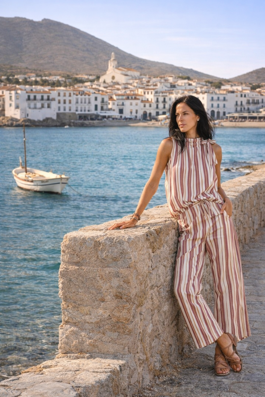 Pantalón Siena - Rayas burdeo