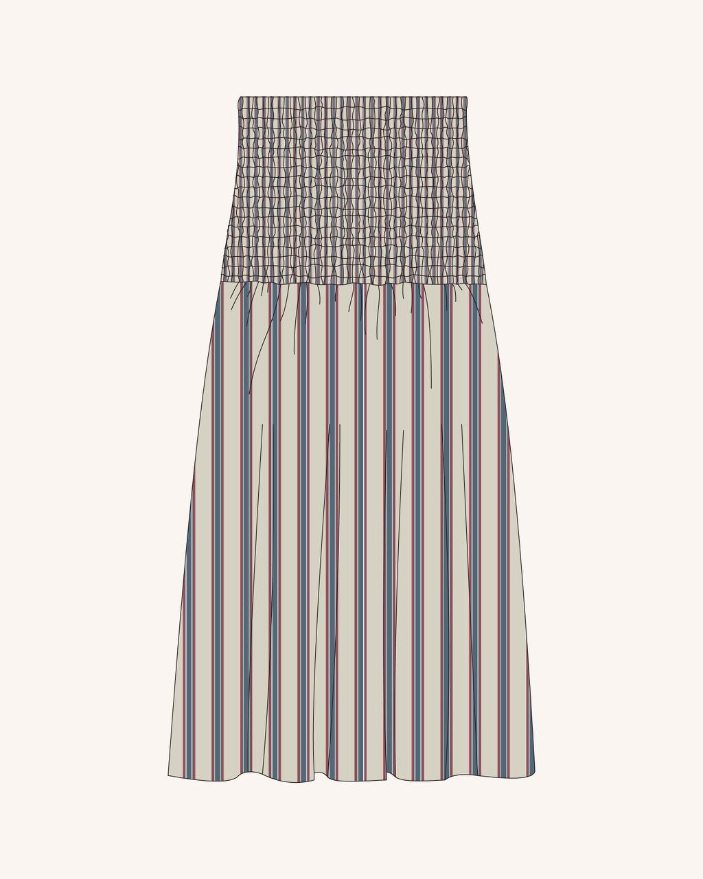 Falda Alba - Rayas blue