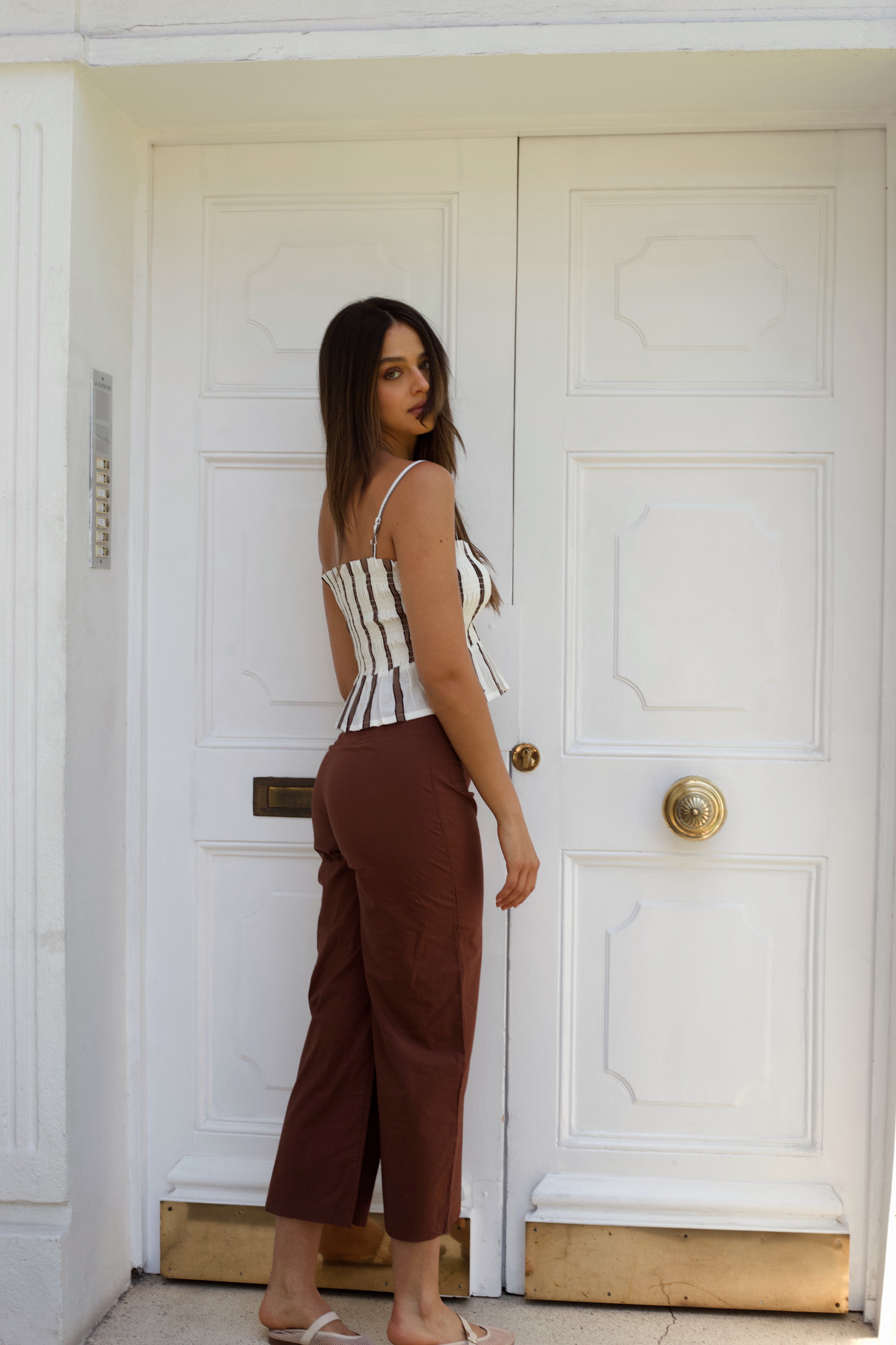 Top Ibiza - Rayas brown