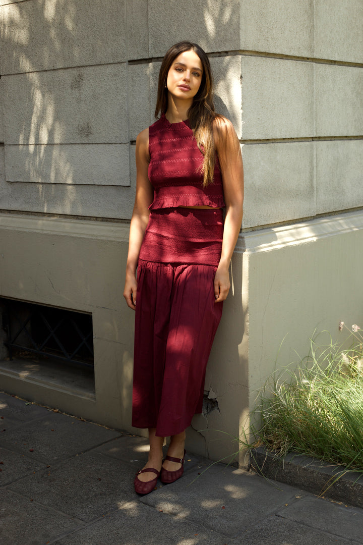 PRE VENTA / Falda Alba - Burdeo